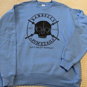 Barbells And Ponytails Crew neck "Skulls" Pullover Sweatshirt Sz M NEW